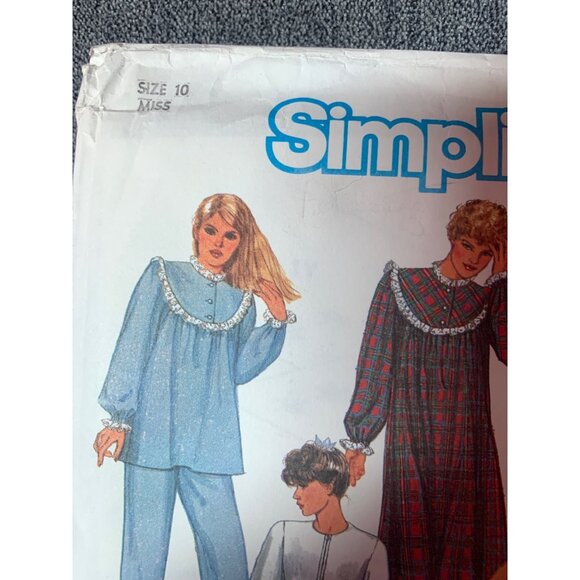 Simplicity Misses Nightgown Sewing Pattern sz 10 6626 - uncut - Picture 11 of 12